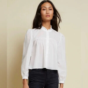 Nation LTD Chantelle Victorian Crop white Blouse- size xsmall